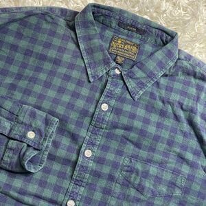 Lucky Brand Long Sleeve 1 Pocket Ballona Shirt Plaid Green Blue Size XL
